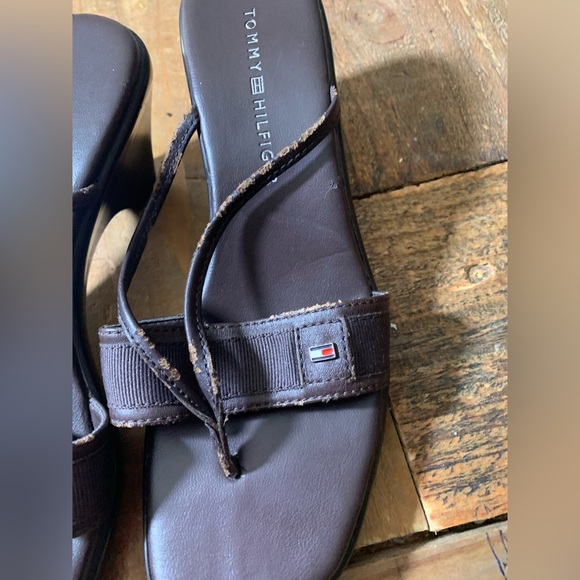 Y2k Tommy Hilfiger black leather sandals sandals - Picture 3 of 5
